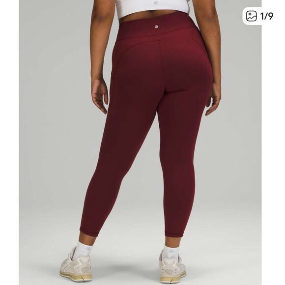 Lululemon Invigorate Hi Rise Crop Legging Red Merlot - Picture 11 of 11